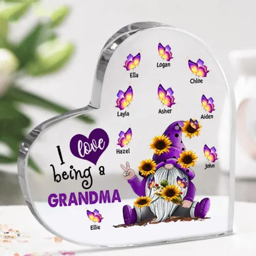 Miniatura 7 de IZI POD Placa acrílica personalizada con forma de corazón para abuela, razones para abeja, diseño de corazón, gnomos, placa de abuela, regalos