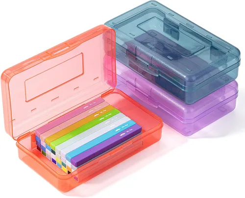 Miniatura 23 de Mr. Pen - Cajas de lápices transparentes, paquete de 6, 7.9 x 4.5 x 2.4 pulgadas, azul transparente, tapa hermética, organizador de cajas de lápices