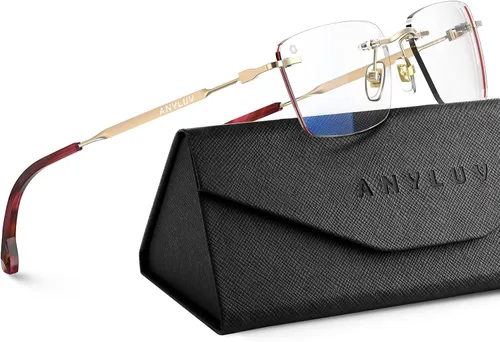 Miniatura 32 de ANYLUV Rimless Blue Light Glasses for Women/Men, Fashion Lightweight Blue Light Blocking Glasses with Stylish Metal Temples