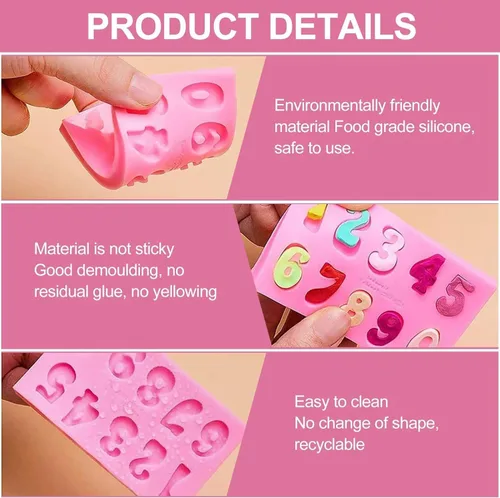 Miniatura 4 de 4 moldes de silicona para letras para chocolate, mini moldes de 26 letras y números 0-9, moldes comestibles para fondant del alfabeto sin BPA