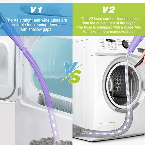 Miniatura 6 de Sealegend 2 Pack Kit de limpiador de ventilación para secadora, accesorio de manguera de aspiradora, kit de limpiador de pelusa para secadora, Morado