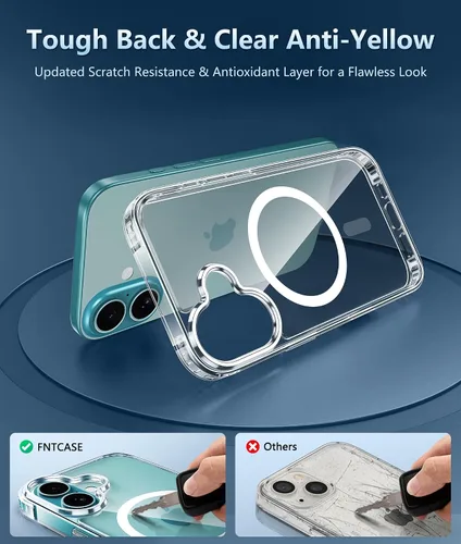 Miniatura 1051 de FNTCASE Funda para iPhone 13 Pro-Max: Fundas magnéticas transparentes compatibles con Magsafe Slim anti amarillamiento protección contra caídas