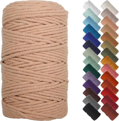 Miniatura 132 de NOANTA - Cuerda de macramé color beige natural, 1/8 pulgadas (3 mm) x 109 yardas (100 metros), cuerda de algodón colorido para colgar en la pared