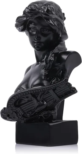 LCCCK Estatua de busto de mitología griega negra de 6 pulgadas de alto, estatua de Afrodita de resina y escultura para decoración de habitación