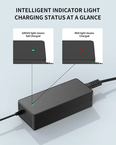 Miniatura 6 de VHBW Cargador eléctrico de scooter de 42 V 2 A, compatible con MEGAWHEELS S10, S10, solo adaptador de corriente de repuesto para batería de litio