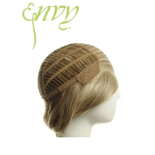 Miniatura 2 de Lynsey - Peluca de color Almendra Brisa – Envy Wigs de 10 pulgadas de longitud media recta, cabello humano resistente al calor, mezcla sintética