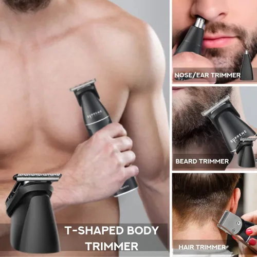 Miniatura 4 de Supreme Trimmer Multigroomer impermeable todo en uno para hombres Kit de recortadora de vello para barba, cuerpo, púbico y nariz Cortadora