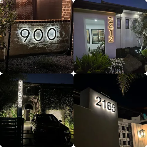 Miniatura 8 de Números de Casa Personalizados LED para Exterior con Iluminación, Números Grandes Personalizados con Energía Solar Retroiluminados, Números