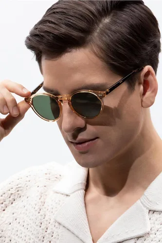 Miniatura 24 de CARFIA Gafas de sol redondas de acetato para hombre, polarizadas, protección UV, gafas de sol clásicas retro CA5289L