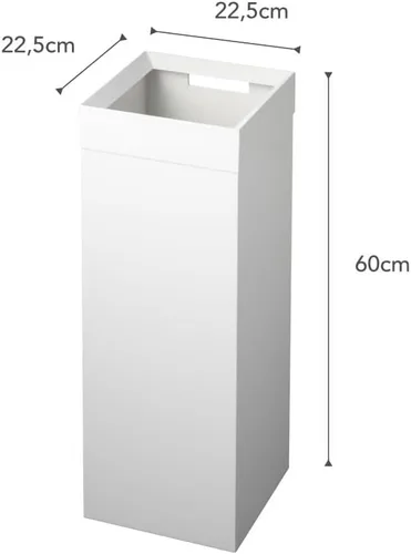 Miniatura 9 de YAMAZAKI Home - Cubo de basura delgado y alto, moderno, cuadrado, de acero con asa, papelera de metal blanco para cocina, baño u oficina, 7.25