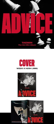 Miniatura 2 de Shinee Taemin Advice 3rd Mini Album 1p Folding Poster On Pack+72p PhotoBook+12p Lyrics Paper+1p PhotoCard+1p PostCard+Tracking Sealed