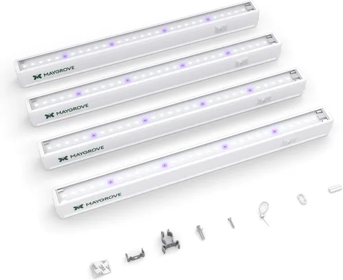 Luces de cultivo Maygrove para plantas de interior 1 pie, luz de cultivo de espectro completo rica en azul 5000K, 28W (4 x 7W), tiras de luz de