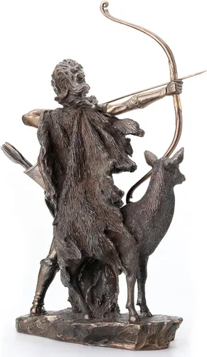 Miniatura 3 de Veronese Design 12 1/4 pulgadas Artemis Diosa de la caza y el desierto Escultura griega de resina fundida en frío con acabado de bronce