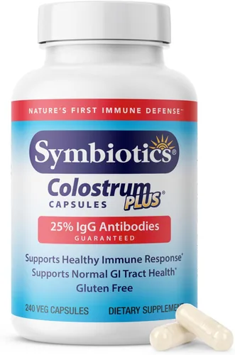 Miniatura 10 de Symbiotics Calostro 60 cápsulas vegetales - Apoyo inmunológico - Suplemento de lactoferrina y proteína de calostro con inmunoglobulina - 25%