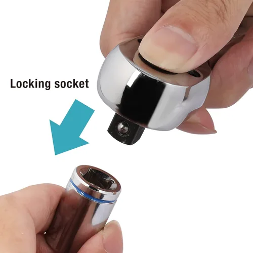 Miniatura 5 de DURATECH Trinquete de accionamiento de 1/2 pulgada, llave de trinquete de liberación rápida de 90 dientes, reversible, aleación de cromo, pulido