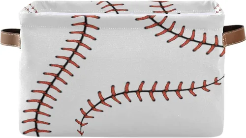 AUUXVA Cesta de almacenamiento de béisbol, caja de almacenamiento grande con asas, cesta de regalo de Pascua, ideal para bebés y niños, decoración