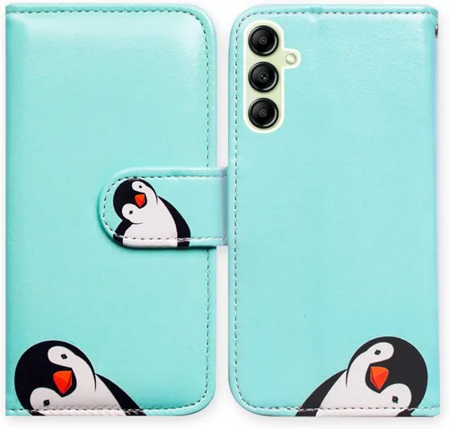 Miniatura 27 de Bcov Funda para Galaxy A14 5G, diseño de pájaro negro y verde con tapa para teléfono con ranura para tarjeta y soporte para Samsung Galaxy A14 5G