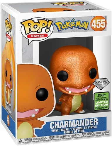 Pop! Pokemon 455- Figura de vinilo con purpurina de diamante Charmander (exclusiva de la convención de primavera 2021)