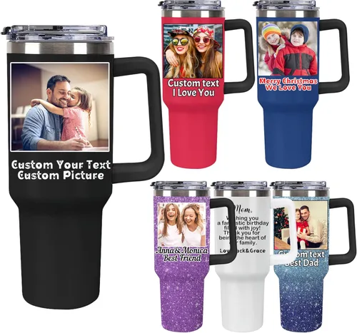Miniatura 26 de Taza personalizada con foto y texto para hombres y mujeres, regalo para papá, mamá, familias y amigos, taza de viaje con foto e imagen