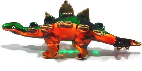 Miniatura 10 de Mini arte de vidrio soplado hecho a mano de 2.5 pulgadas, figura jurásica de dinosaurio brontosaurio, cosas geniales, animales en miniatura