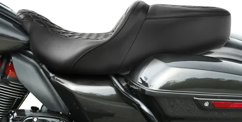 Miniatura 7 de C.C. RIDER Asiento de conductor, piloto y pasajero de una pieza con diamante, asiento de 2 plazas para Harley Touring Road King FLHR, Street Glide