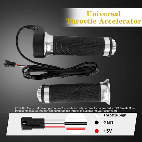 Miniatura 2 de Agarrados de acelerador giratorios eléctricos, manillar de acelerador de tres velocidades para scooter eléctrico, acelerador de bicicleta eléctrica
