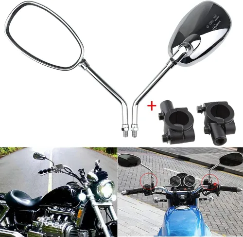 Miniatura 9 de Espejos laterales retrovisores para manillar de motocicleta, 0.394 in para Honda Sports Bike Cruiser Chopper Dirt Bike Scooter
