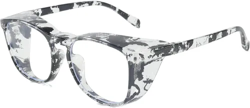 Miniatura 11 de Gafas protectoras de seguridad, lentes claros a prueba de empañamiento/rayones, para hombre, marco transparente Rosado