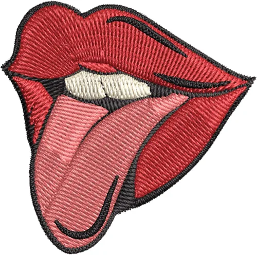 Bonito parche bordado en lengua de labios, apliques bordados para planchar o coser, uniforme de disfraz, divertido emblema de motociclista, recuerdo