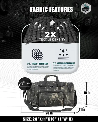 Miniatura 3 de Miramrax Bolsa de gimnasio para hombres y mujeres con compartimento para zapatos, deporte, fin de semana, viajes, durante la noche, bolsa