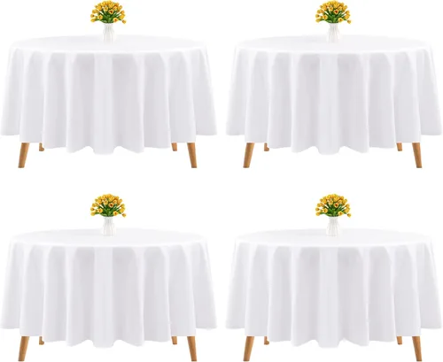 Miniatura 10 de Paquete de 4 manteles cuadrados color negro, 52 x 52 pulgadas, mantel de poliéster negro para mesas cuadradas pequeñas, mantel lavable resistente a