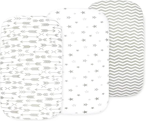 Miniatura 11 de Organic Cotton Bassinet Sheets, 3-Pack Fitted Bassinet Mattress Sheets for Baby Boys & Girls Compatible with Halo BassiNest, Graco, Baby Delight &