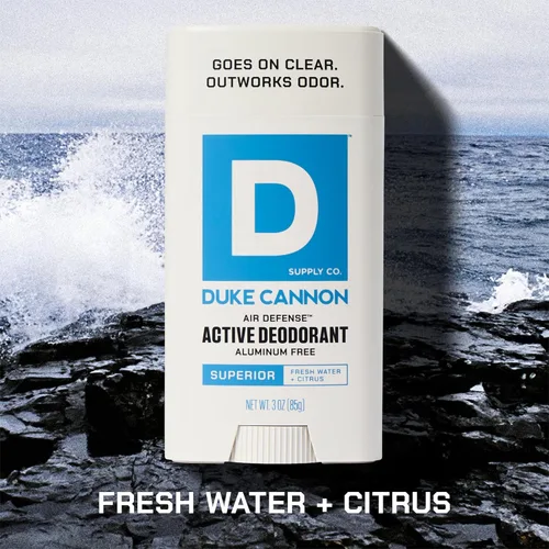 Miniatura 3 de Duke Cannon - Desodorante sin aluminio para hombres, defensa del aire, agua dulce + cítricos, 3 onzas, fórmula de larga duración, deslizamiento