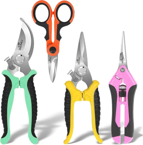 Miniatura 12 de Tijeras de Podar Resistentes, Tijeras de Jardín y Podadoras con Hojas de Acero SK5 Red-BIDMLI de 8.66" y Mangos de Aleación de Aluminio, Cortador