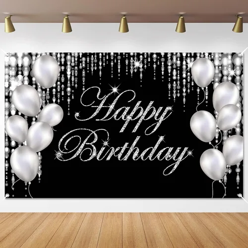 Cartel de feliz cumpleaños plateado con texto en inglés "It's My Birthday", telón de fondo para baby shower, fiesta interior y exterior, suministros