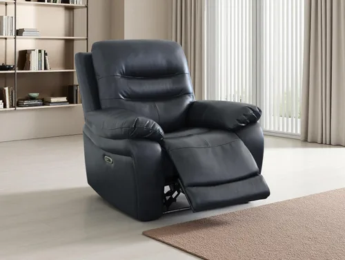 Miniatura 12 de Juego de sofá reclinable eléctrico, seccional de cuero transpirable beige, juego de muebles de sala de estar, 2 piezas, sofá reclinable eléctrico