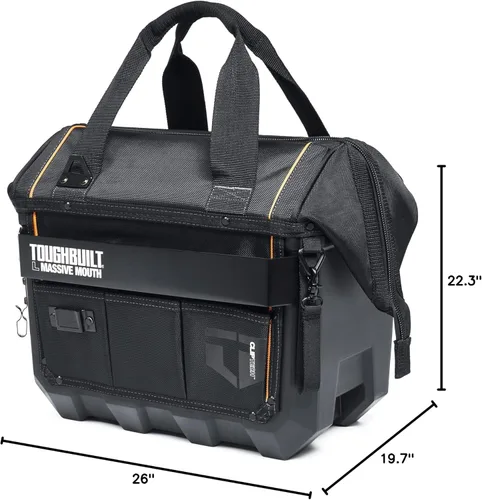 Miniatura 9 de ToughBuilt ClipTech Series - Bolsa de herramientas de boca masiva de 16 pulgadas, bolsa de herramientas de gran apertura resistente con construcción
