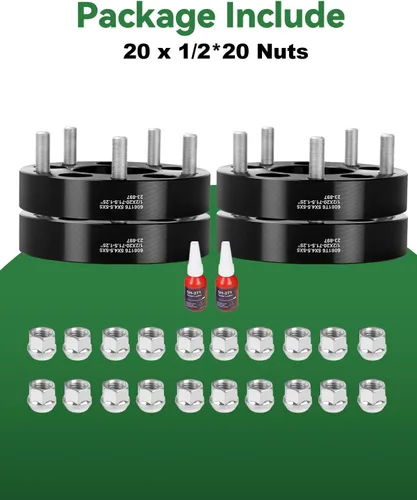 Miniatura 9 de Adaptadores de rueda 5x4.5 a 5x4.75, adaptador de rueda de 1 pulgada 5x114.3mm a 5x120.65mm con rosca de paso de 1/2-20 y orificio de buje de 73mm