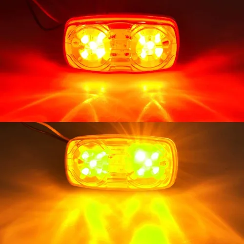 Miniatura 5 de NPAUTO 14 luces LED de marcador de remolque, 4 x 2 pulgadas, doble diana 7 ámbares y 7 rojas, 10 luces LED de marcador lateral, montaje