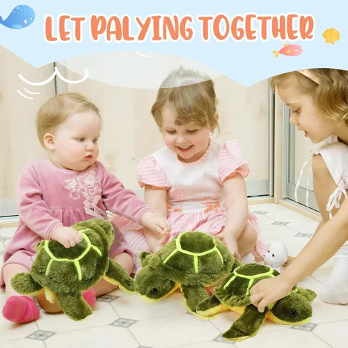 Miniatura 6 de Jenaai 8 piezas de animales de peluche de tortuga marina de 10 pulgadas, juguetes de tortuga marina grandes y suaves, regalos de almohada para niños