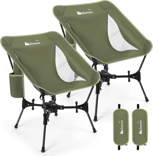 Gonex Silla de camping portátil, ultraligera y compacta de 5ª generación para mochilero, silla plegable y ligera para campamento al aire libre,
