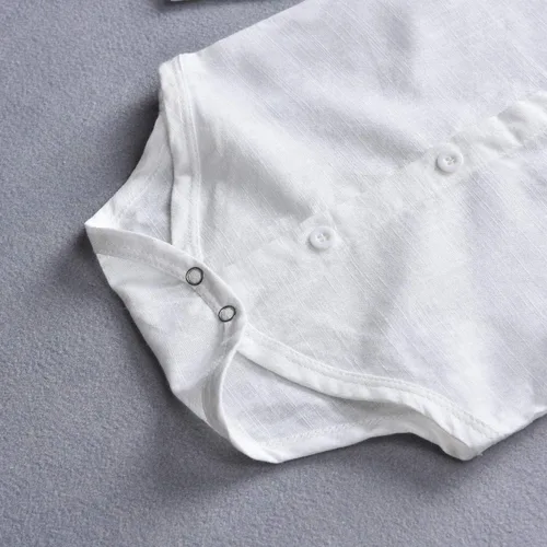 Miniatura 4 de Unutiylo Ropa de bebé para caballero, overol para niños pequeños, pantalones con tirantes y mameluco
