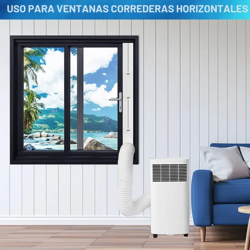 Miniatura 6 de YoleShy Kit de ventana de aire acondicionado portátil con acoplador, sello de ventana ajustable para unidad de CA, kit de ventilación de CA
