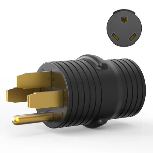Miniatura 5 de RVGUARD Enchufe adaptador RV de 30 amperios a 50 amperios, adaptador de corriente eléctrica NEMA TT-30P a NEMA 14-50R