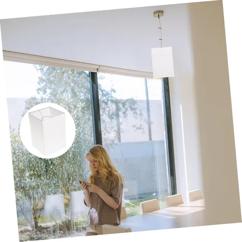 Miniatura 4 de VILLCASE Pantalla de lámpara de lino, cubierta rectangular de lino para lámpara de suelo, cubierta de luz de mesa para dormitorio, sala de estar