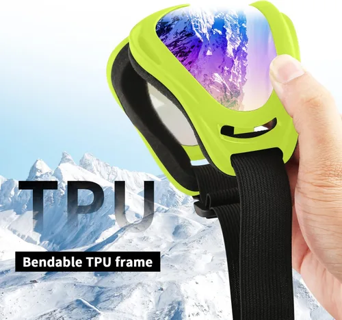 Miniatura 4 de Gafas de esquí, gafas de esquí, gafas de snowboard para hombres, mujeres, jóvenes y niños 10. amarillo/verde