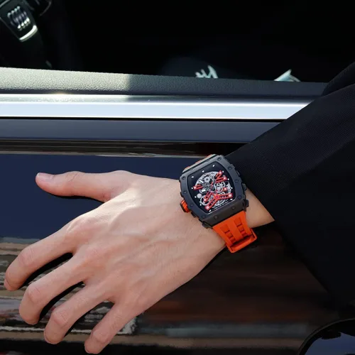 Miniatura 6 de TSAR BOMBA Relojes mecánicos automáticos de lujo para hombre movimiento japonés cristal de zafiro Reloj impermeable de 1640ft Relojes de pulsera