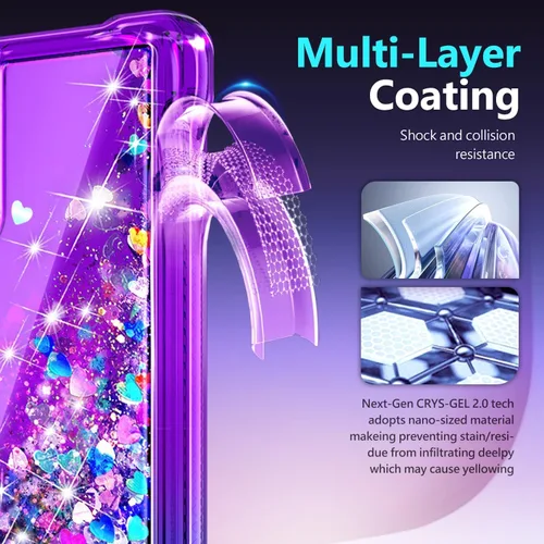 Miniatura 57 de NGB - Funda de teléfono diseñada para Samsung Galaxy S9+ Plus, morado/azul, con purpurina líquida para mujeres y niñas, con protector de pantalla