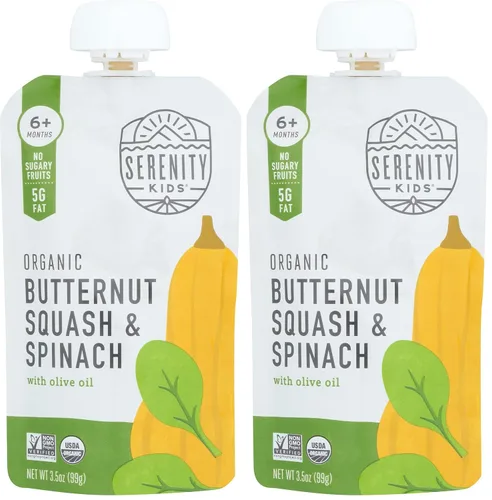 Miniatura 21 de Serenity Kids Bolsas de alimentos para bebés con puré vegetariano orgánico USDA de más de 6 meses, sin frutas azucaradas ni azúcar añadido, sin