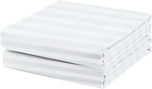 Miniatura 10 de Sábana plana de algodón tamaño Full solamente, 600 hilos 100% algodón egipcio sábana superior 1 pieza, sábanas planas frescas y transpirables Gris
